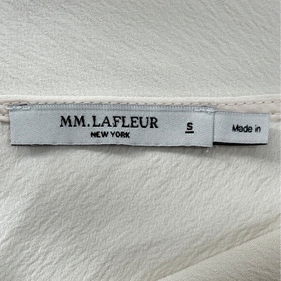 M.M. Lafleur New York Womens Top Ivory Sleeveless Cowl Neck Blouse Office Size S - Picture 4 of 7
